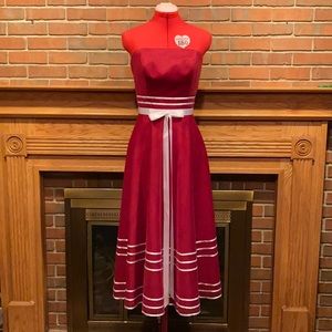 EUC sz 4 red/white Forever Yours strapless dress